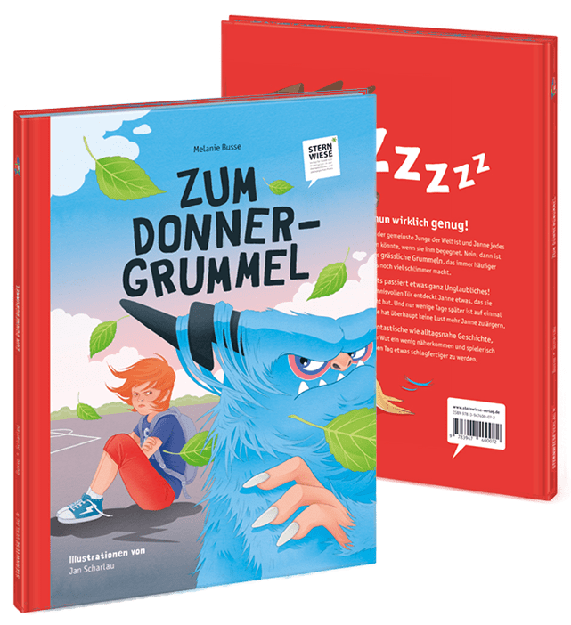 Buch Zum Donnergrummel. Vorder- und Rückseite.